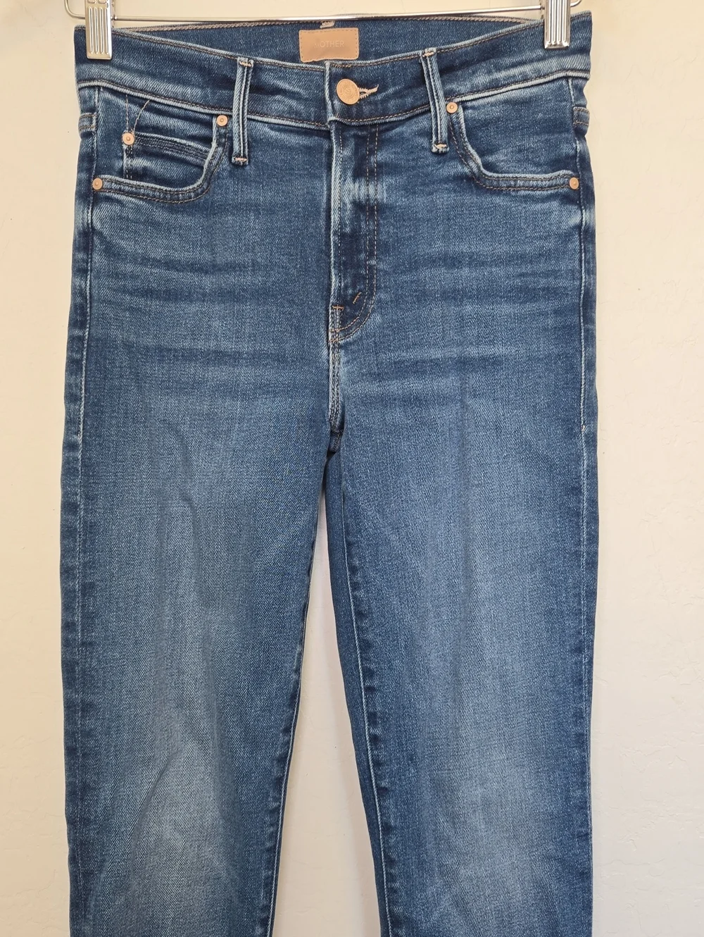MOTHER The Rascal Hover Jeans Opposites Attract High Waist Straight Leg Size 25